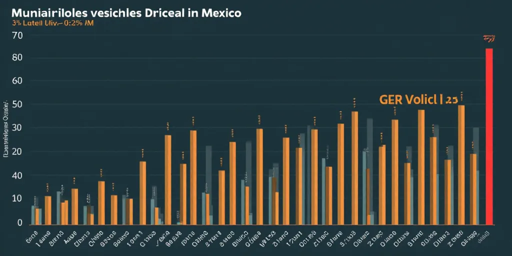a bar graph showing the number of vehicles that have been driven in mexico and the number of vehicle