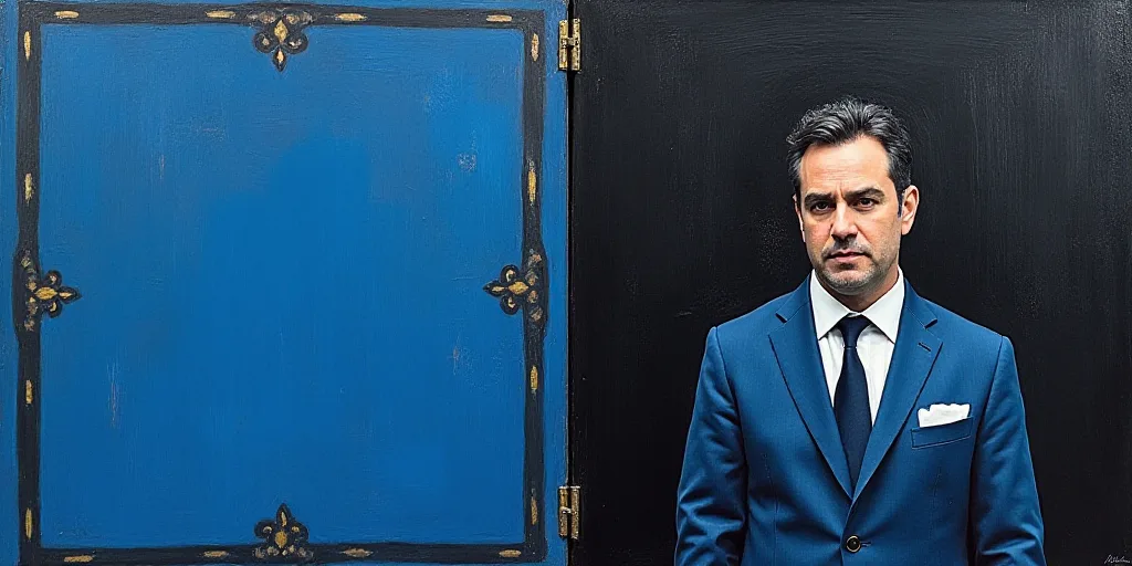 a blue and black book cover with a picture of jose fonseca on it and a black and blue background, Fe