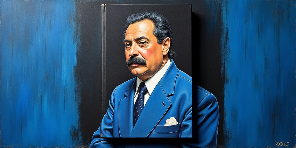 a blue and black book cover with a picture of jose fonseca on it and a black and blue background, Fe