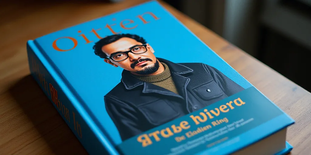 a blue book cover with a photo of a man in glasses and a black jacket on it, and the words, opinion,