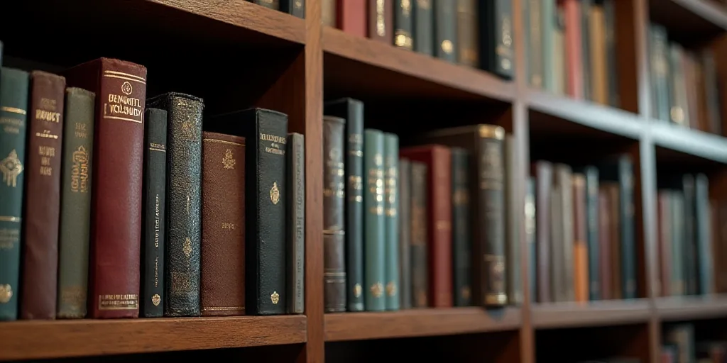 a book case with a lot of books in it and a logo on the front of it that says,, Andries Stock, tone