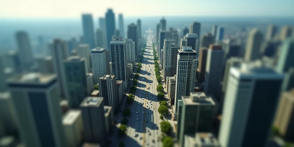 a city with a lot of tall buildings and a lot of traffic on it's sides and a lot of buildings on the