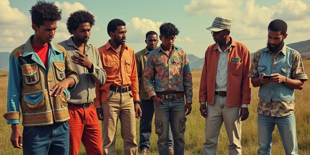 a collage of a group of people with a cell phone in their hand and a collage of images of people wit