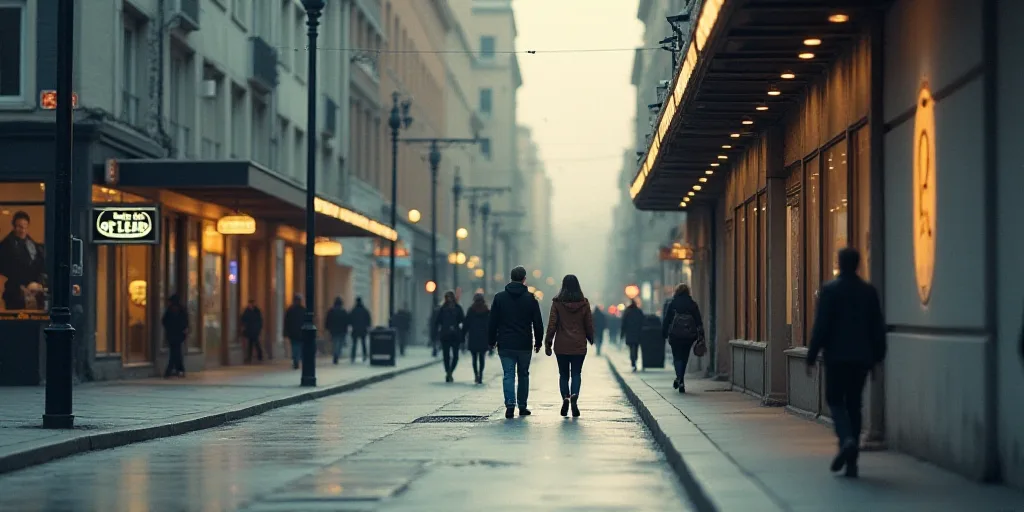 a couple of people walking down a sidewalk next to a building with a sign on it that says law of lea