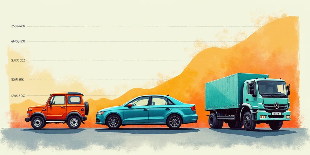 a graph showing the number of vehicles that are driving in mexico and the number of vehicles that ar