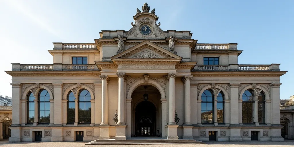 a large building with a clock on the front of it's face and windows on the side of it, Enguerrand Qu
