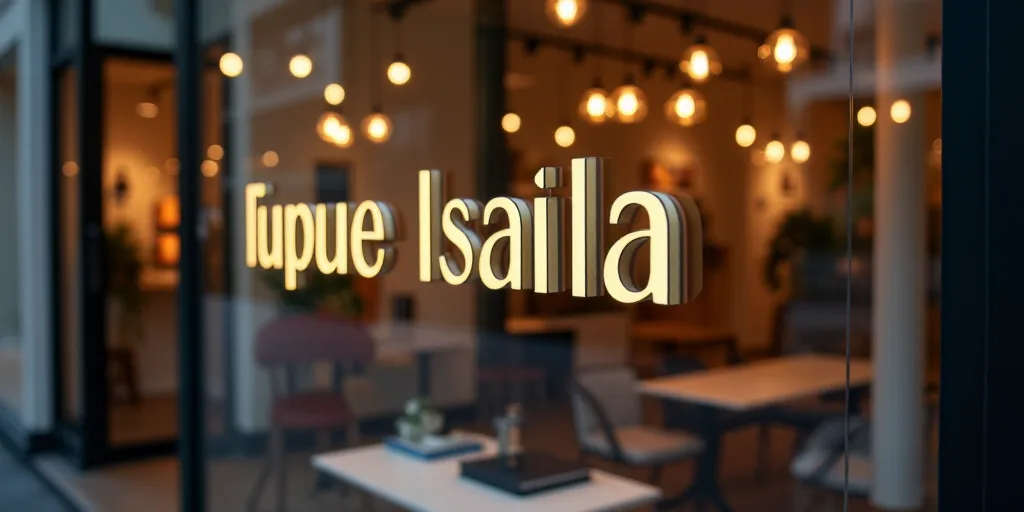 a logo for a company that sells accessories and accessories for sale in the store's storefront windo