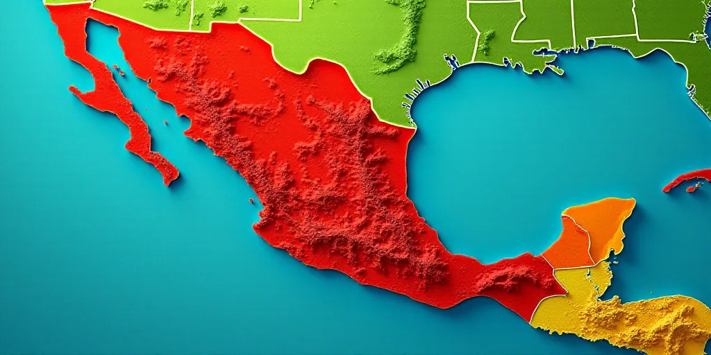 a map of mexico with a red and green map in the middle of it and a blue map of the country, Eddie Me