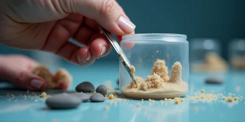 a person is making a plastic object with a plastic cutter and a plastic container with a plastic obj
