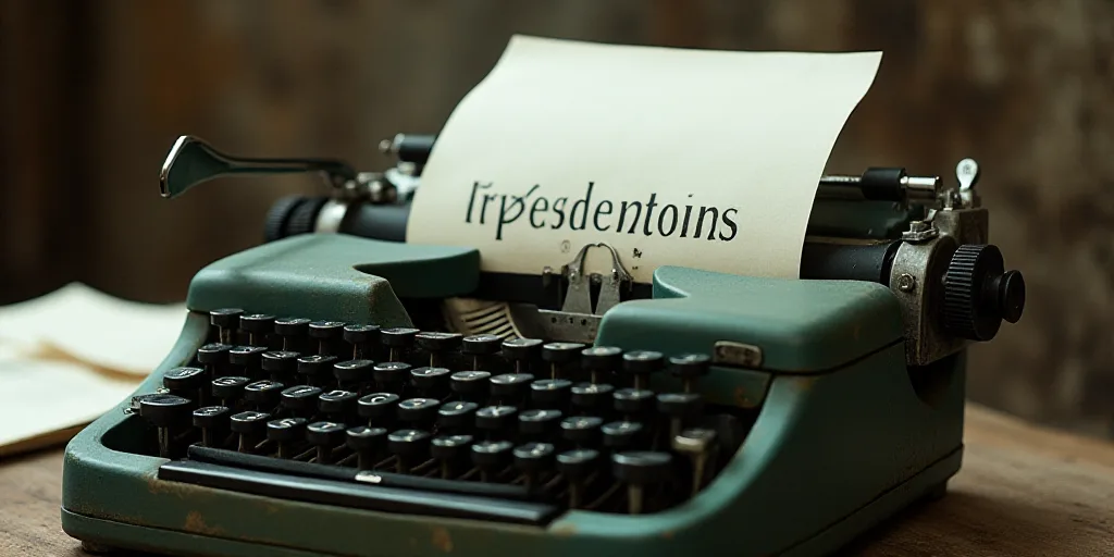 a typewriter with a lot of papers on it and a caption that says opinion on it in spanish, Edward Oth