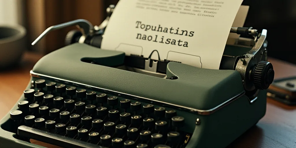a typewriter with a lot of papers on it and a caption that says opinion on it in spanish, Edward Oth