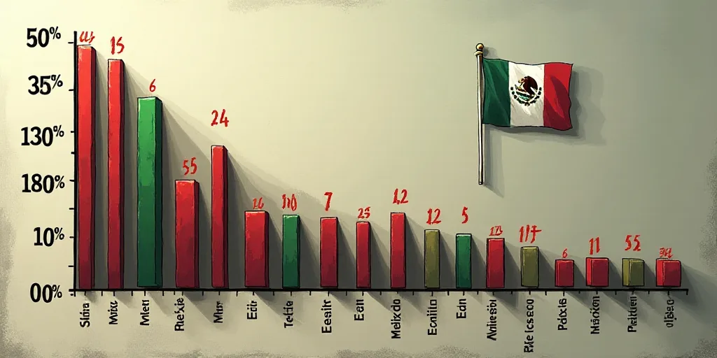 a bar chart with the number of people in mexico and the percentage of people in mexico in the us, Ce