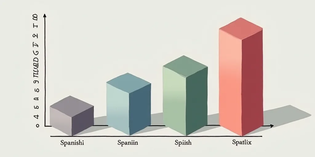 a bar graph showing the number of students in spanish and spanish speaking in different languages, w