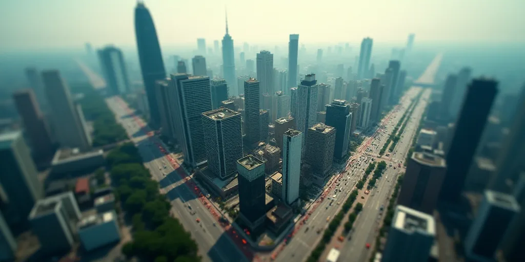 a city with a lot of tall buildings and a lot of traffic on it's sides and a lot of buildings on the