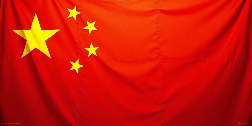 a close up of a flag with a red background and a yellow one with white stars on it and a red one wit