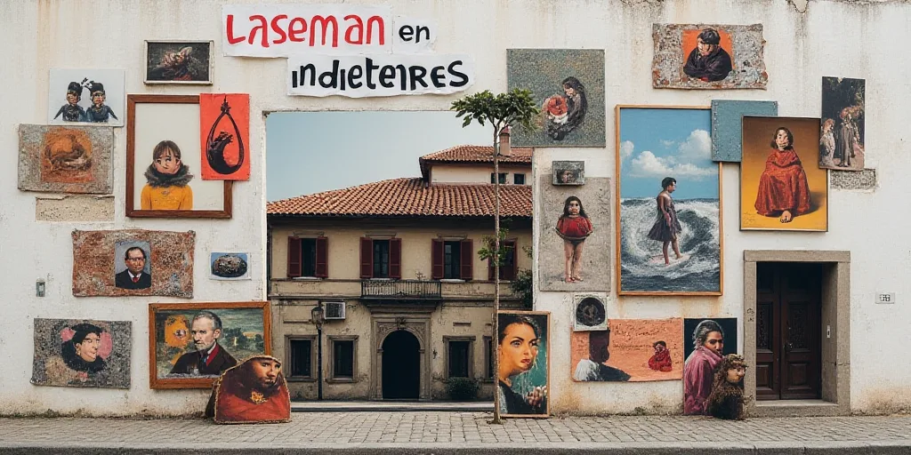 a collage of images with the words laseman en indicateres on them and a picture of a building, Diego