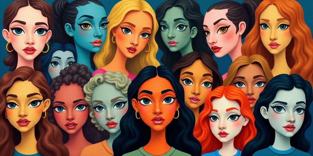 a collage of people with different faces and colors of them, all of which are different sizes and sh