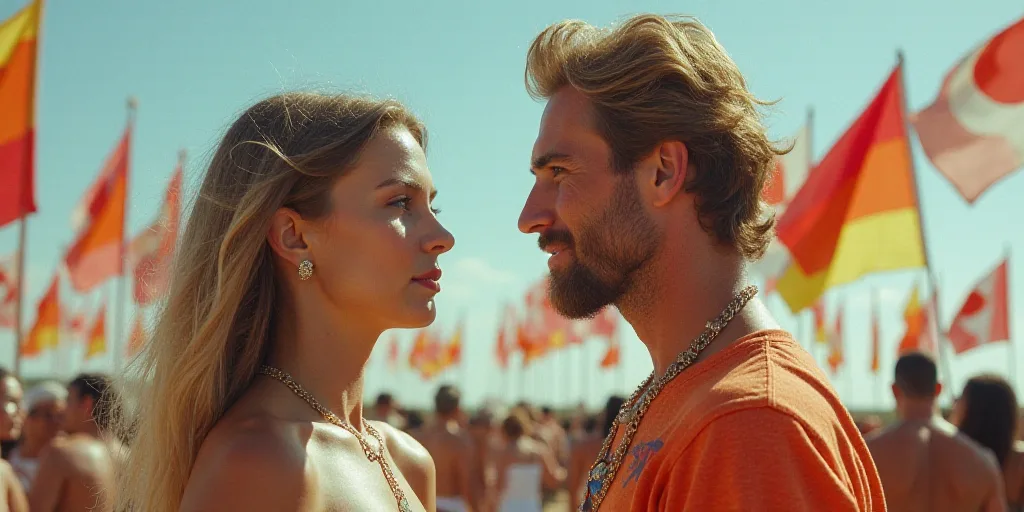 a collage of two people standing next to each other with flags in the background and a picture of a