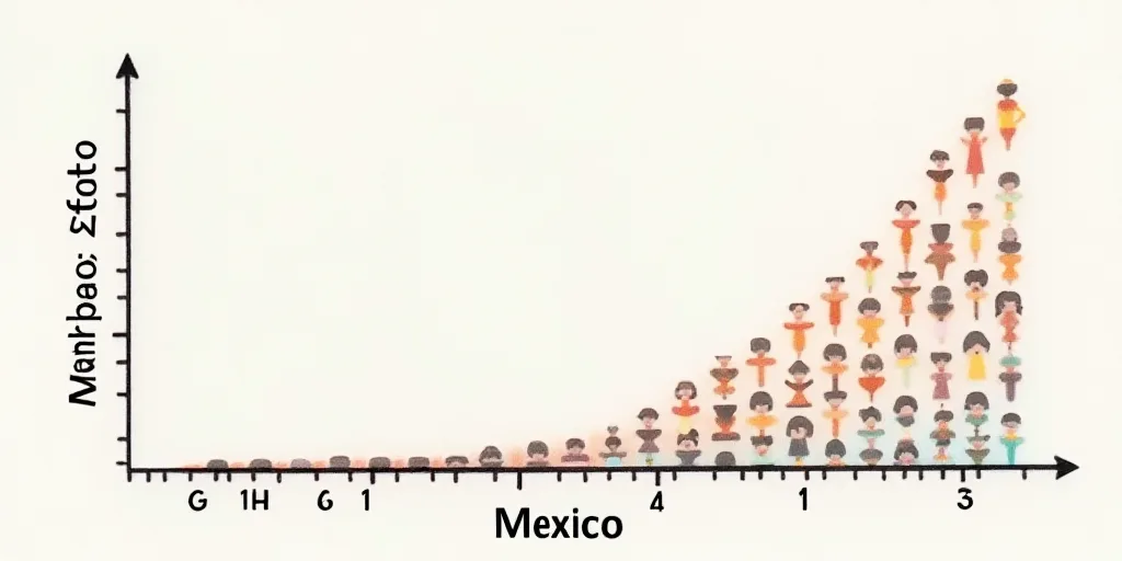 a graph showing the number of people in mexico and the number of people in the united states in the