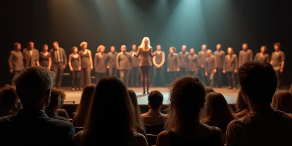 a group of people sitting in front of a crowd of people on stage with microphones in front of them,