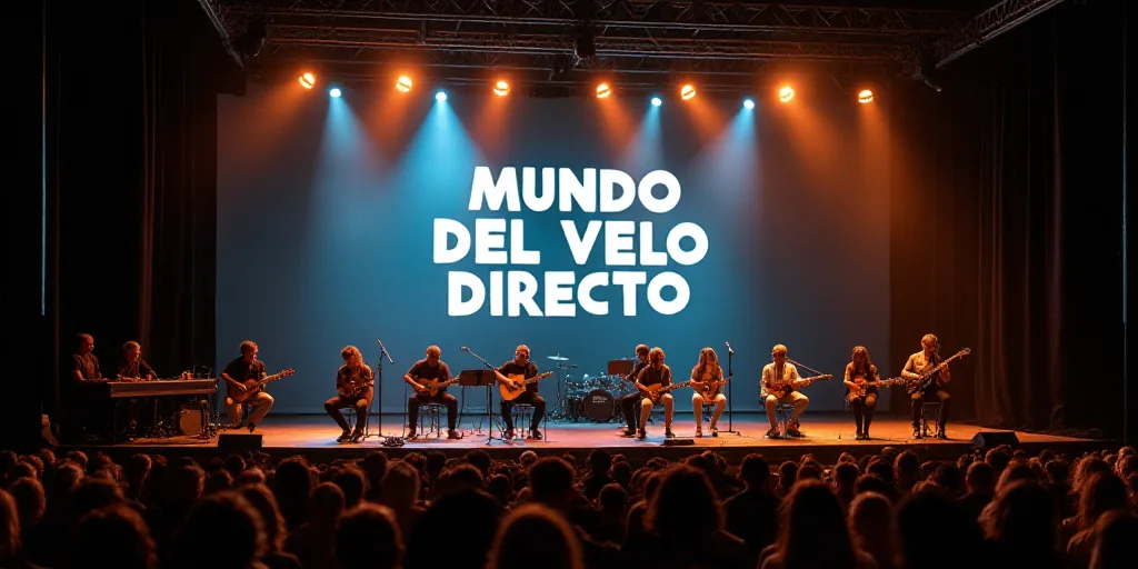 a group of people sitting on a stage in front of a sign that says mundo del velo directo, Ceferí Ol