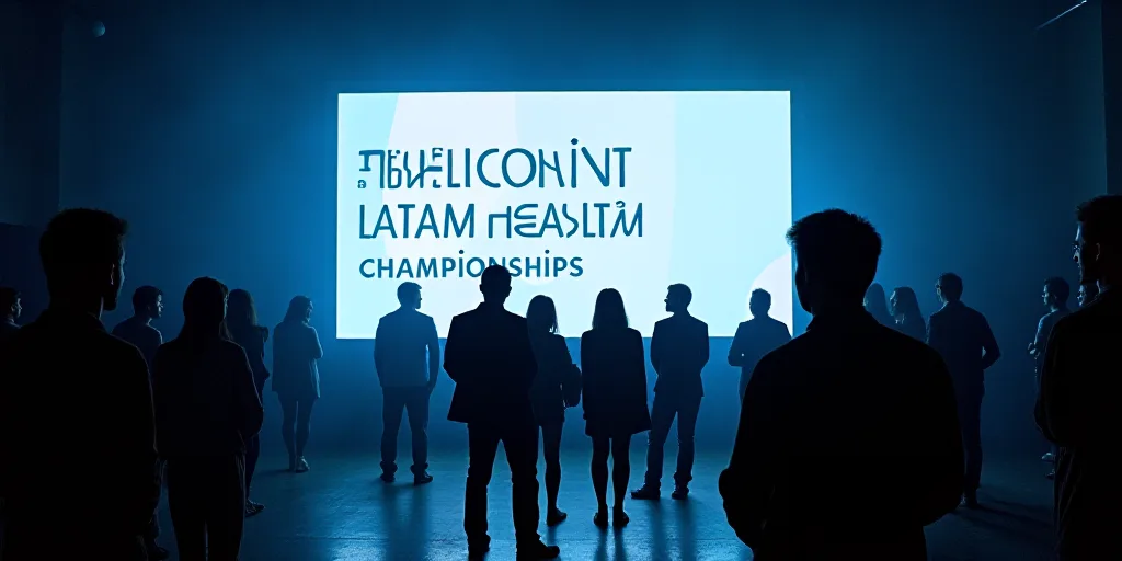 a group of people standing in front of a large screen with a banner on it that says, welcome to the