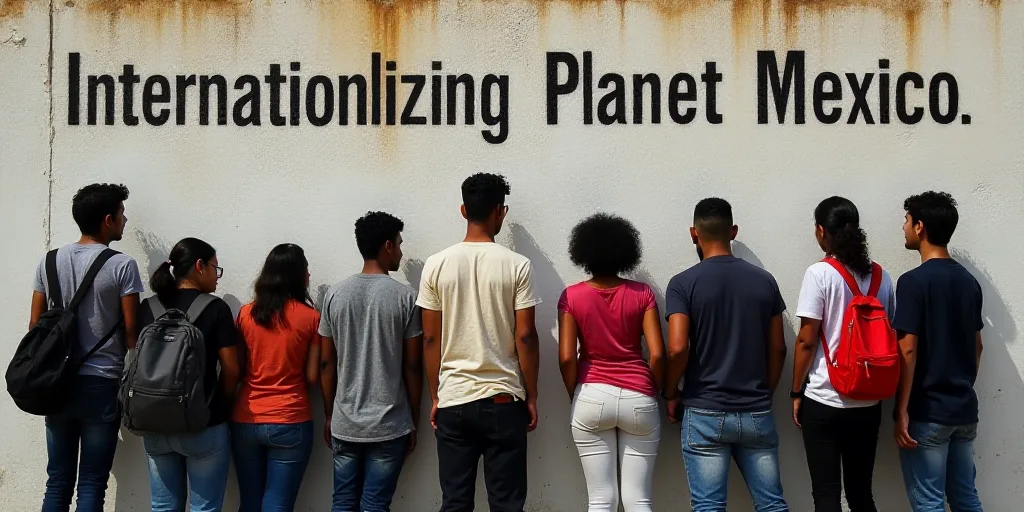 a group of people standing next to each other in front of a wall with a sign on it that says interna