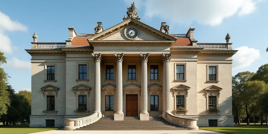 a large building with a clock on the front of it's face and windows on the side of it, Enguerrand Qu