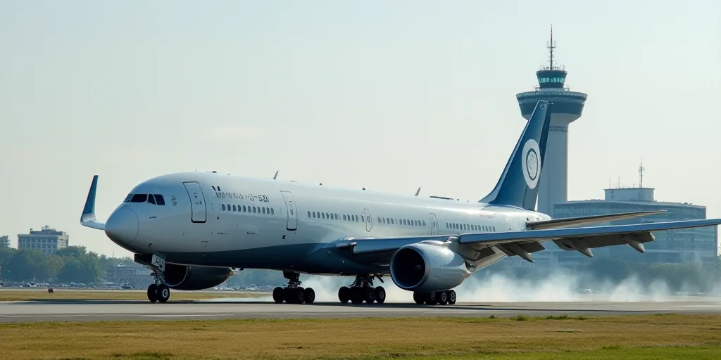 a large passenger jet sitting on top of an airport tarmac next to a building with a clock on it, Ei-