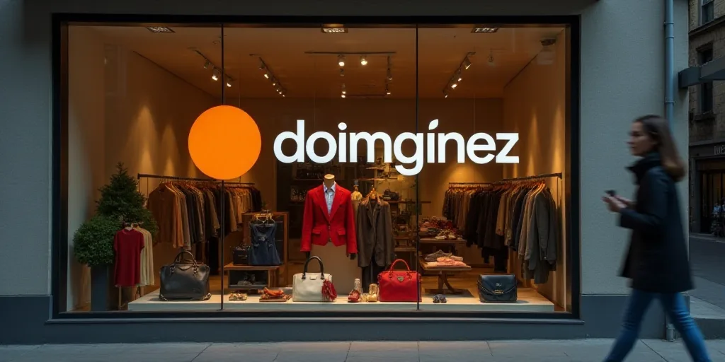 a logo for a company that sells accessories and accessories for sale in the store's storefront windo