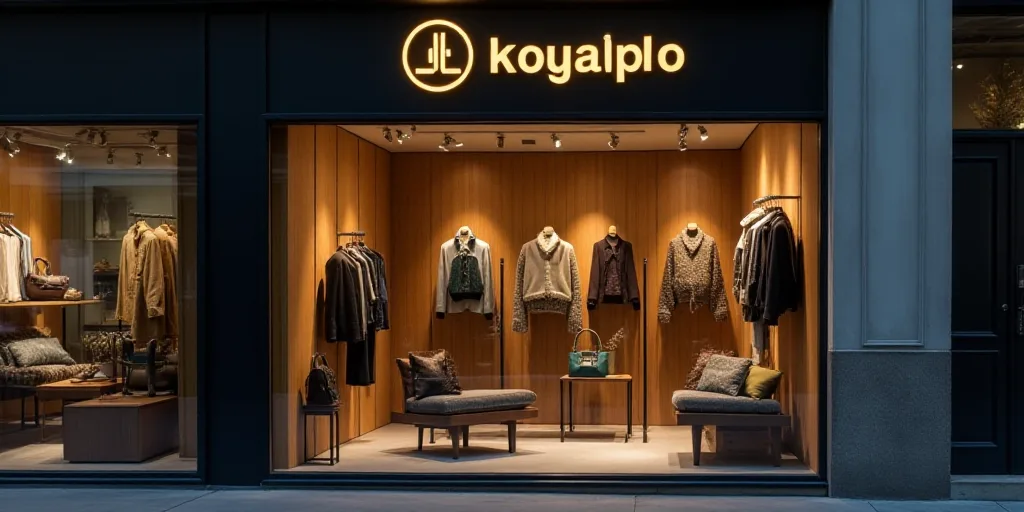 a logo for a company that sells accessories and accessories for sale in the store's storefront windo