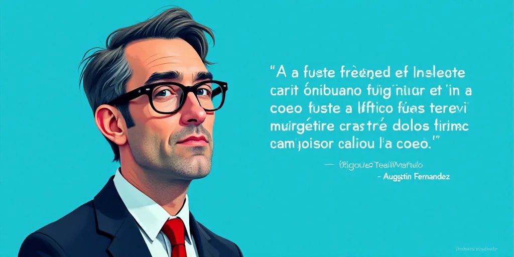 a man in a suit and glasses with a blue background and a quote from the author, fausto prettiin mund