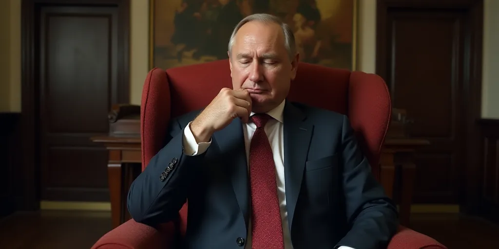 a man in a suit and tie sitting in a chair with his eyes closed and his hand on his chin, Boris Vlad