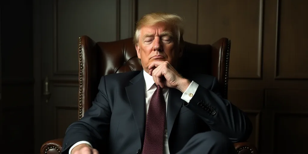 a man in a suit and tie sitting in a chair with his eyes closed and his hand on his chin, Donald Rol