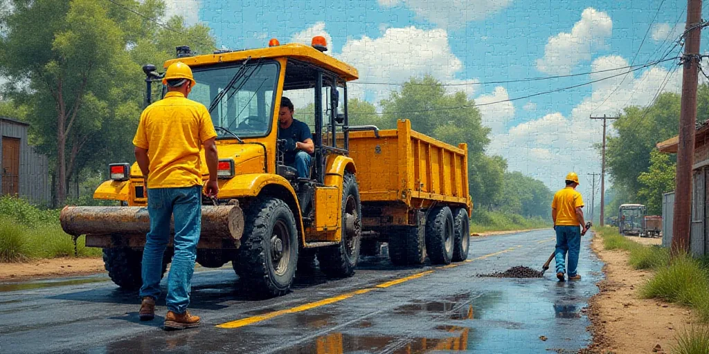 a man in yellow shirt using a machine to clean a road with a machine and a man in yellow shirt, Bern