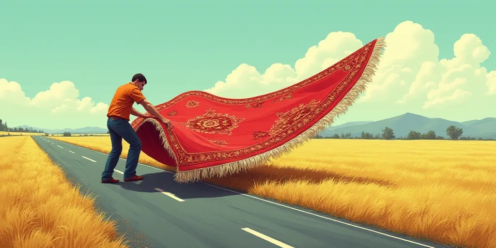 a man is pushing a giant rug on the road to get to the top of it with his arms, Edi Rama, turnaround