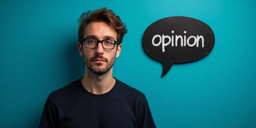 a man with glasses is looking at the camera and has a blue background with a black circle with the w