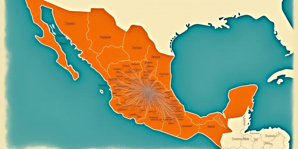a map of mexico with the names of the countries and their respective cities in spanish and english,