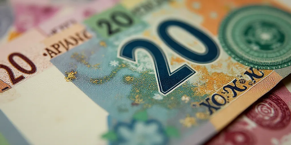 a mexican twenty peso note and twenty peso bills are shown in this picture illustration taken in mex