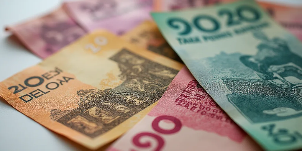 a mexican twenty peso note and twenty peso bills are shown in this picture illustration taken in mex