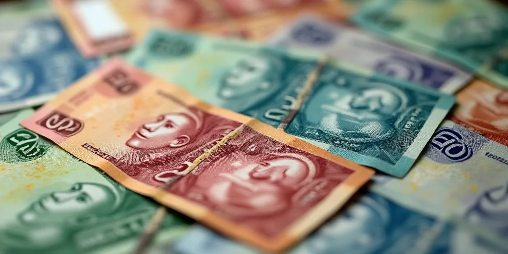 a mexican twenty peso note and twenty peso bills are shown in this picture illustration taken in mex