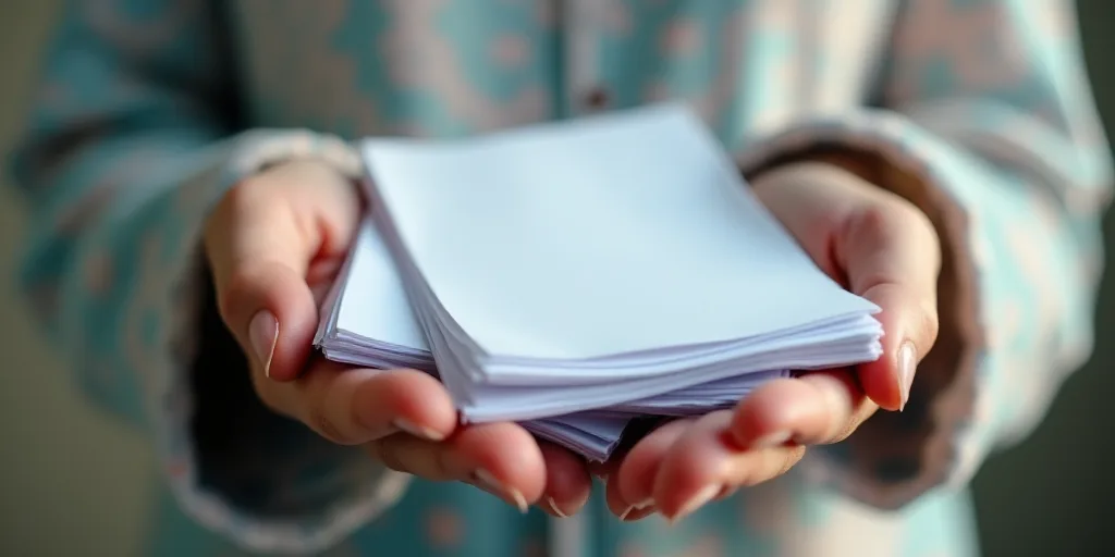 a person holding a lot of voting papers in their hand and a lot of voting papers in their other hand