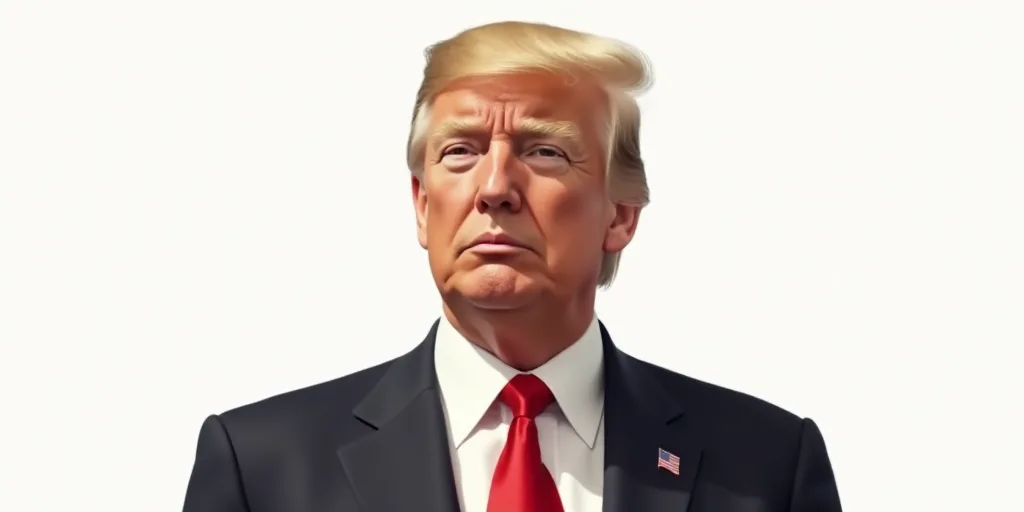a portrait of a man in a suit and tie with a red tie on his neck and a white background, Donald Roll
