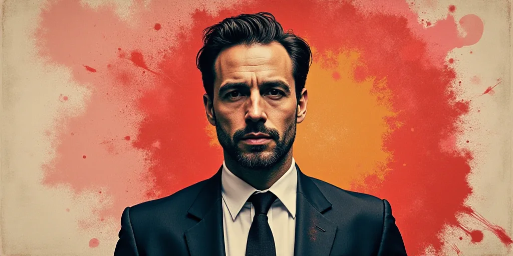 a poster with a picture of a man in a suit and tie on it, and the words,'passul hemadze meragld, Arn