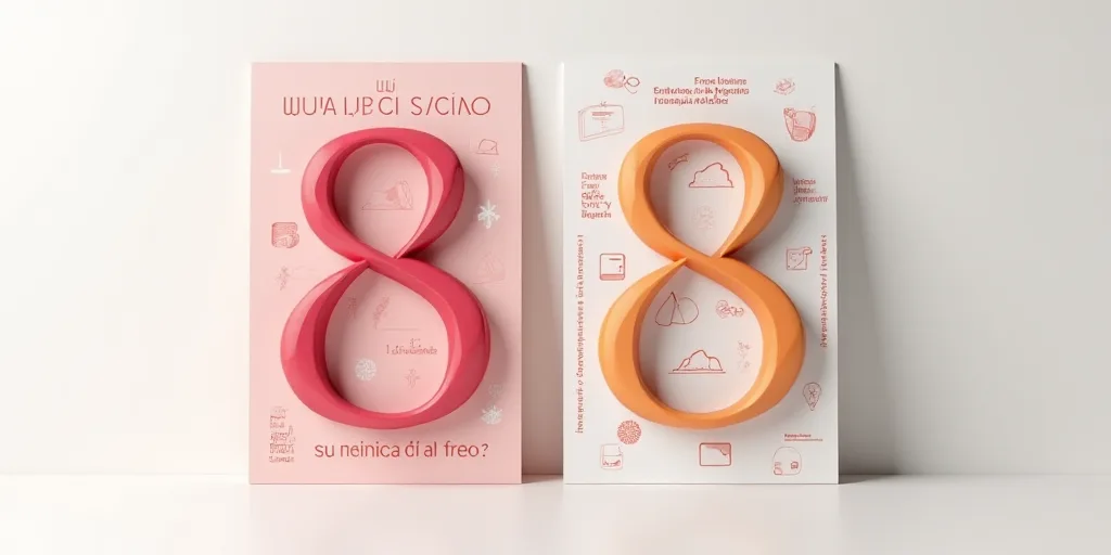 a poster with the number eight in spanish and spanish on it, with the words'8'and'8 ', Anna Maria Ba