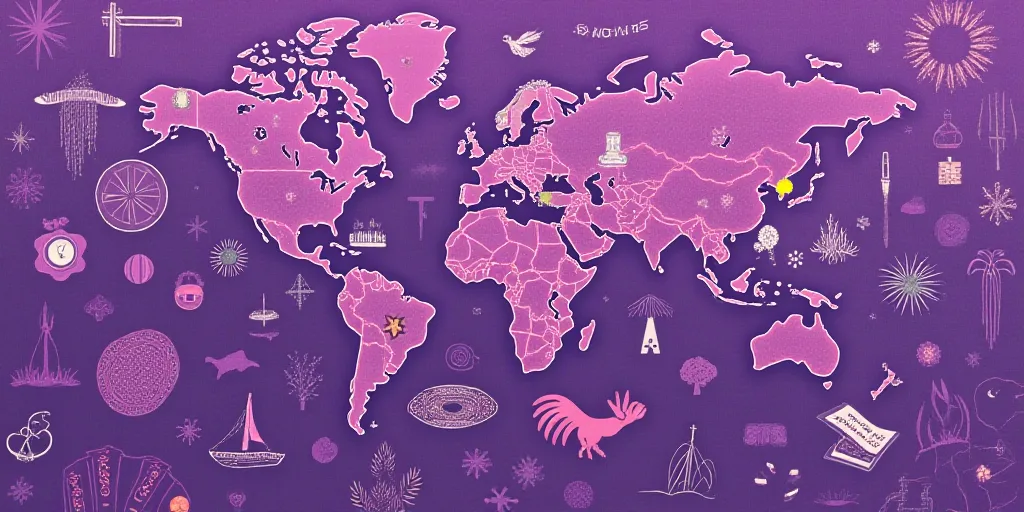 a purple poster with a number of different things in it and a caption that says, what is the number