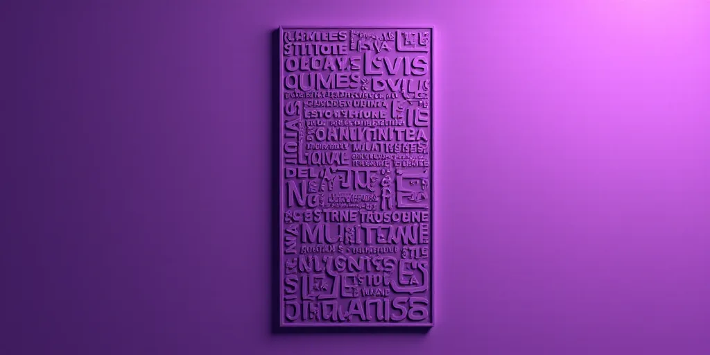 a purple poster with spanish words and numbers on it, and a purple background with a purple backgrou