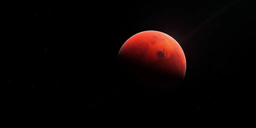 a red planet with a black background and a black sky background with a black background and a red pl