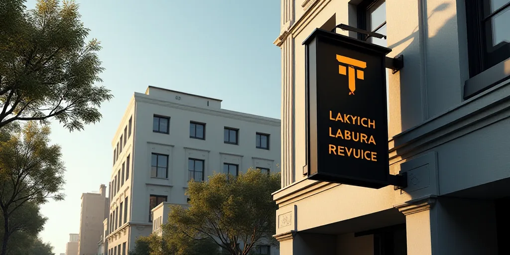 a sign that is on the side of a building with a building in the background and a building with a sig