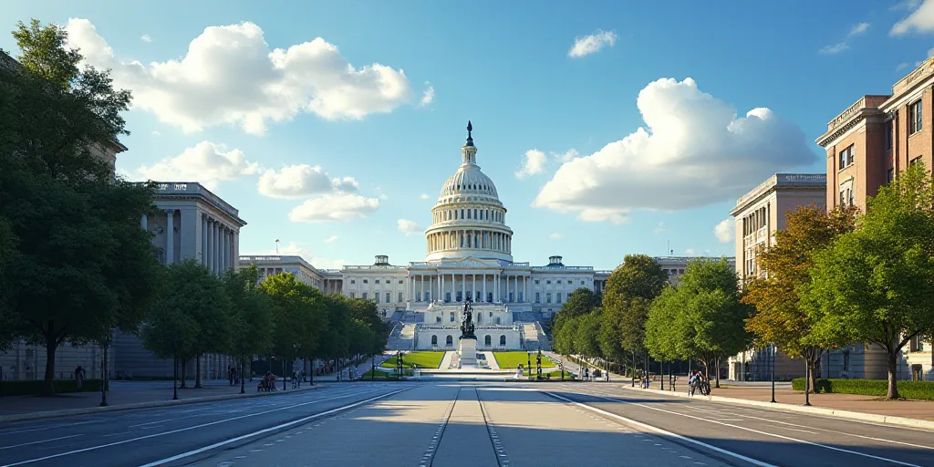 a view of the capitol building from across the street from the capitol building in washington dc, us